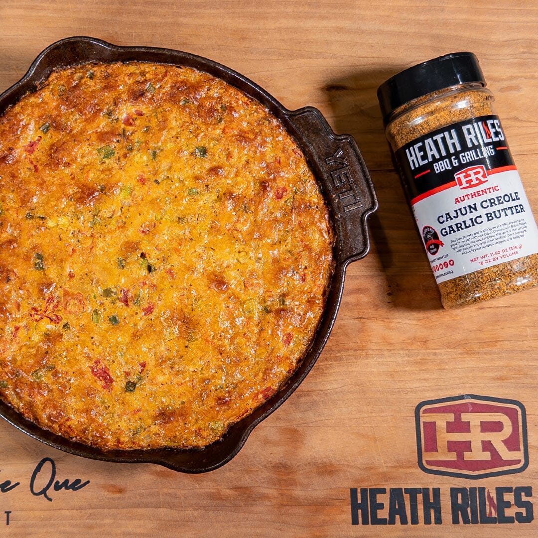Smoked Crawfish Cornbread Recipe on the Pellet Grill