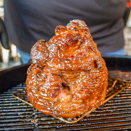 Whiskey Raspberry Glazed Ham | Weber Kettle Grill