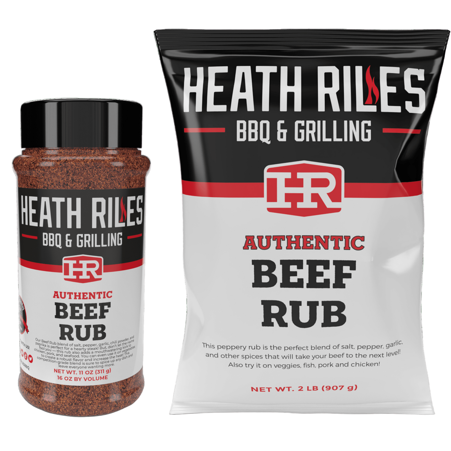 Beef Rub Shaker & 2 lb. Refill Bag Combo