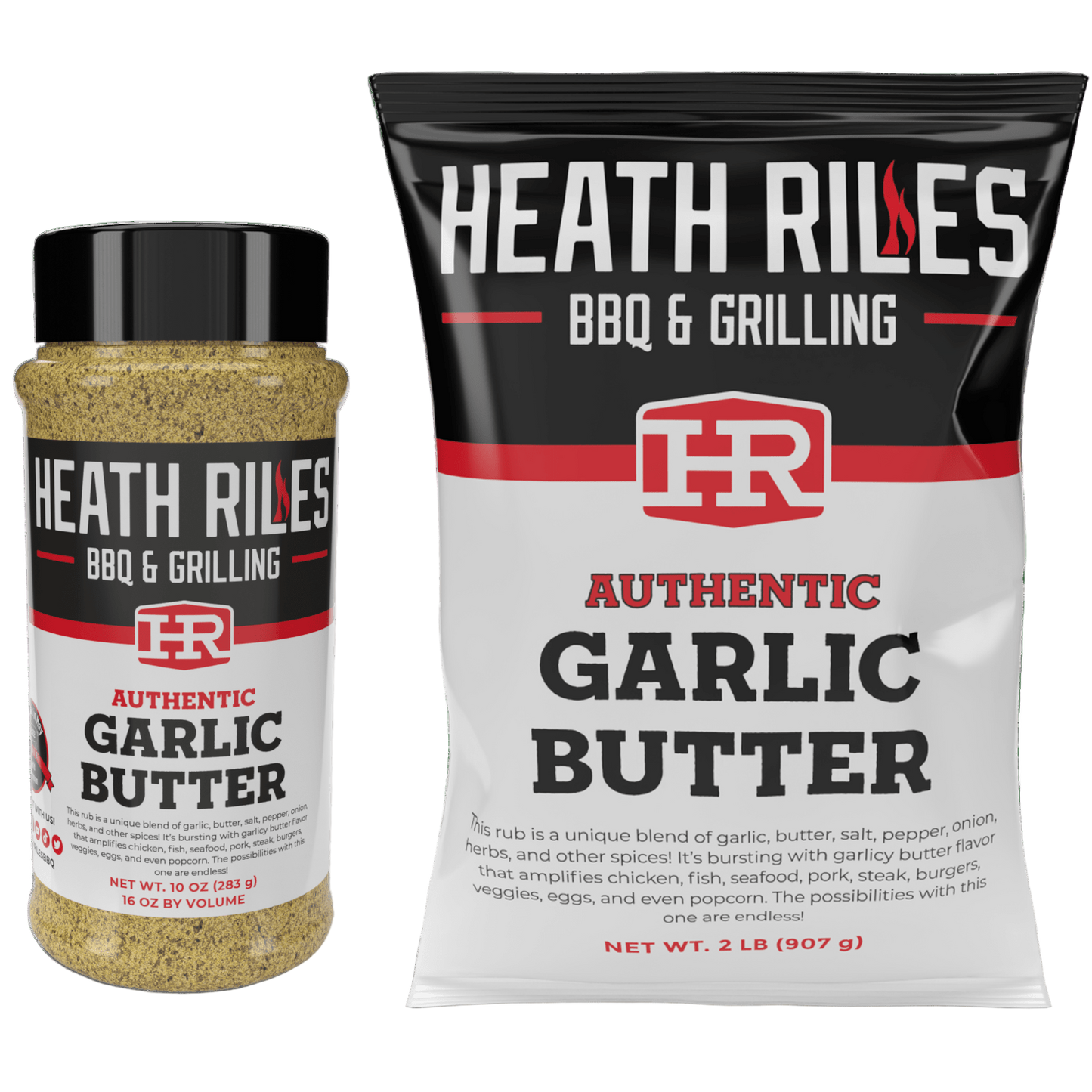 Garlic Butter Rub Shaker & 2 lb. Refill Bag Combo