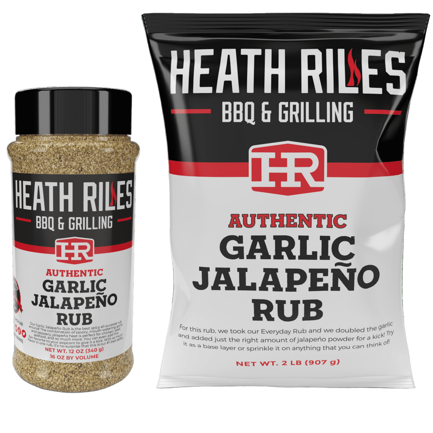Garlic Jalapeño Rub Shaker & 2 lb. Refill Bag Combo
