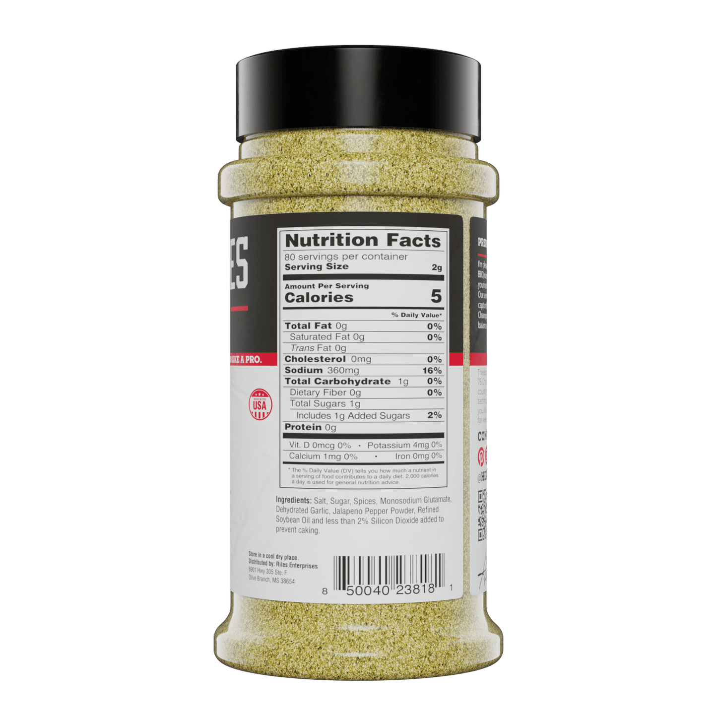 Garlic Jalapeño Rub Shaker, 8 oz.