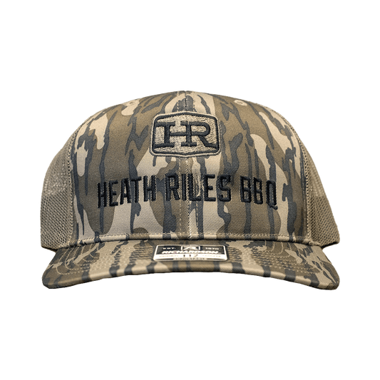 Heath Riles BBQ Mossy Oak Bottomland Hat, One Size - Front