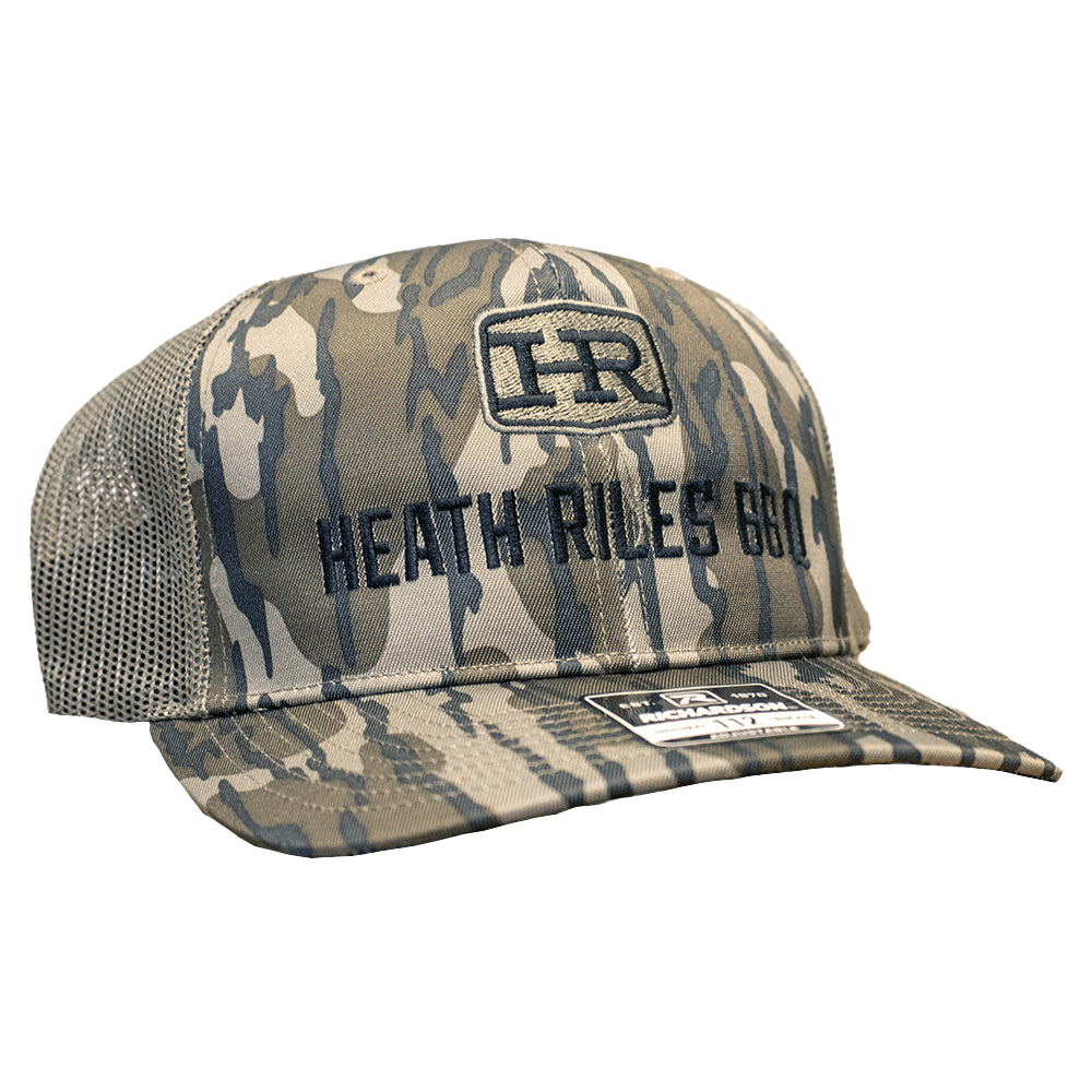 Heath Riles BBQ Mossy Oak Bottomland Hat, One Size - Left Angle