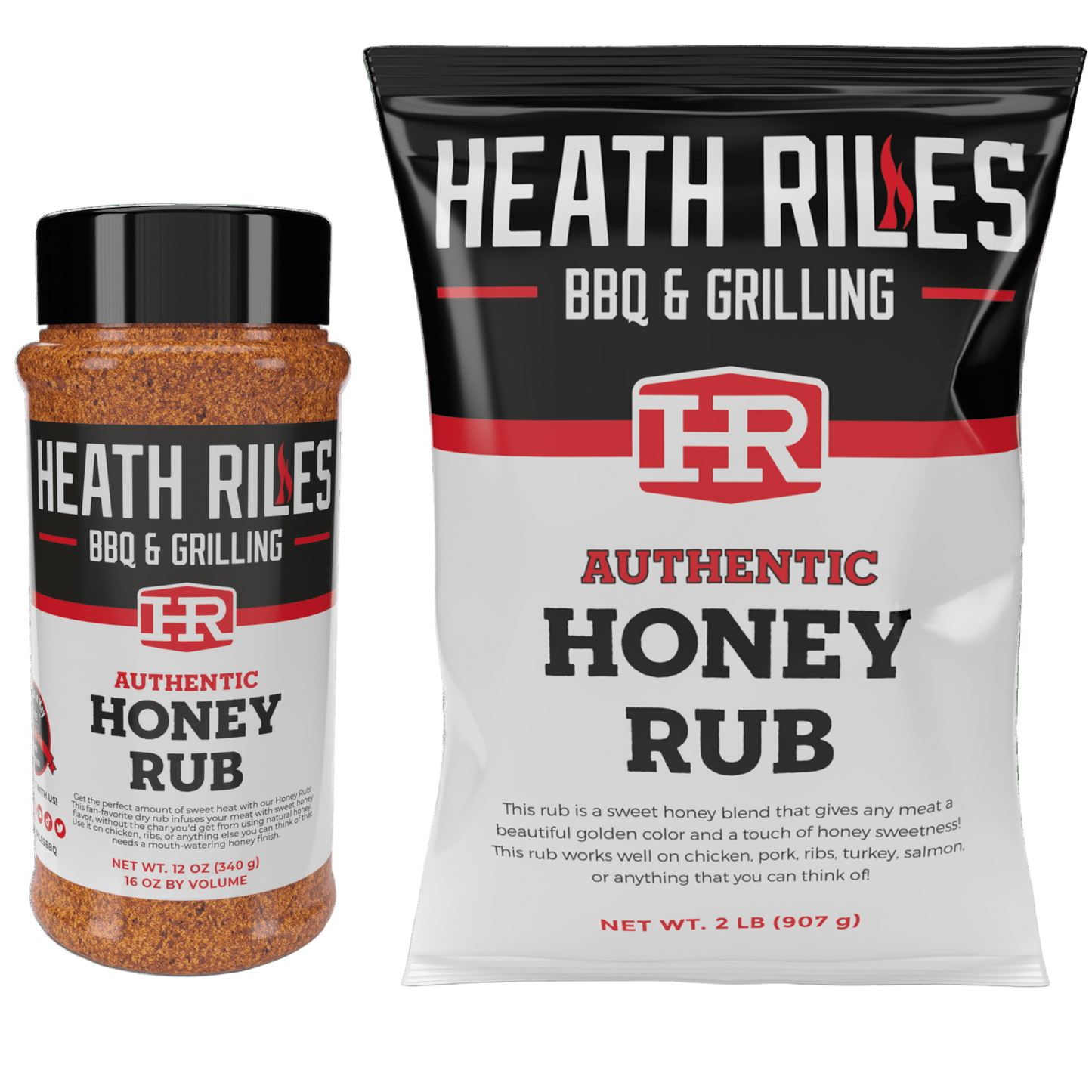 Honey Rub Shaker & 2 lb. Refill Bag Combo