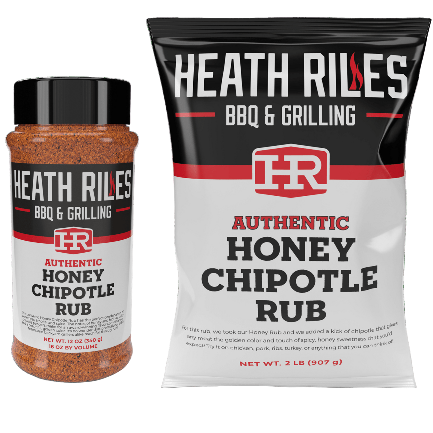 Honey Chipotle Rub Shaker & 2 lb. Refill Bag Combo