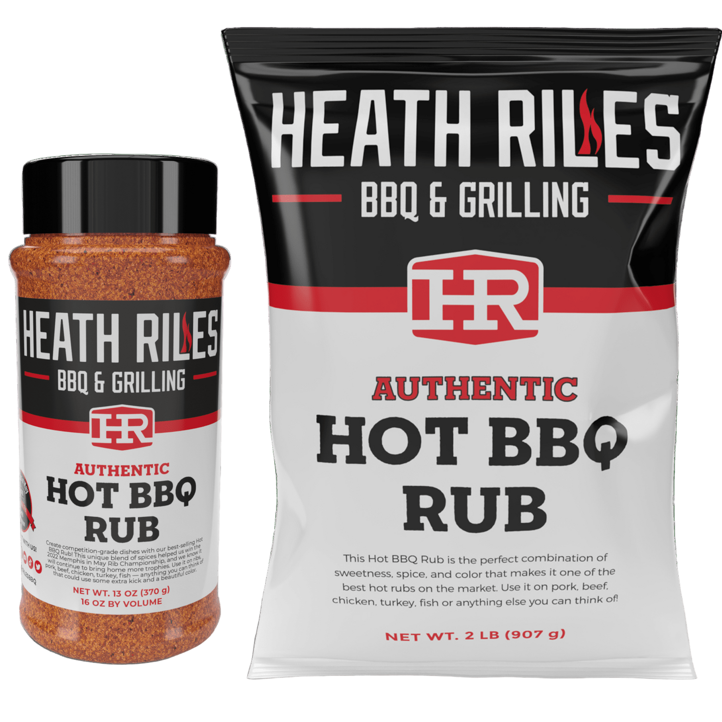 Hot BBQ Rub Shaker & 2 lb. Refill Bag Combo