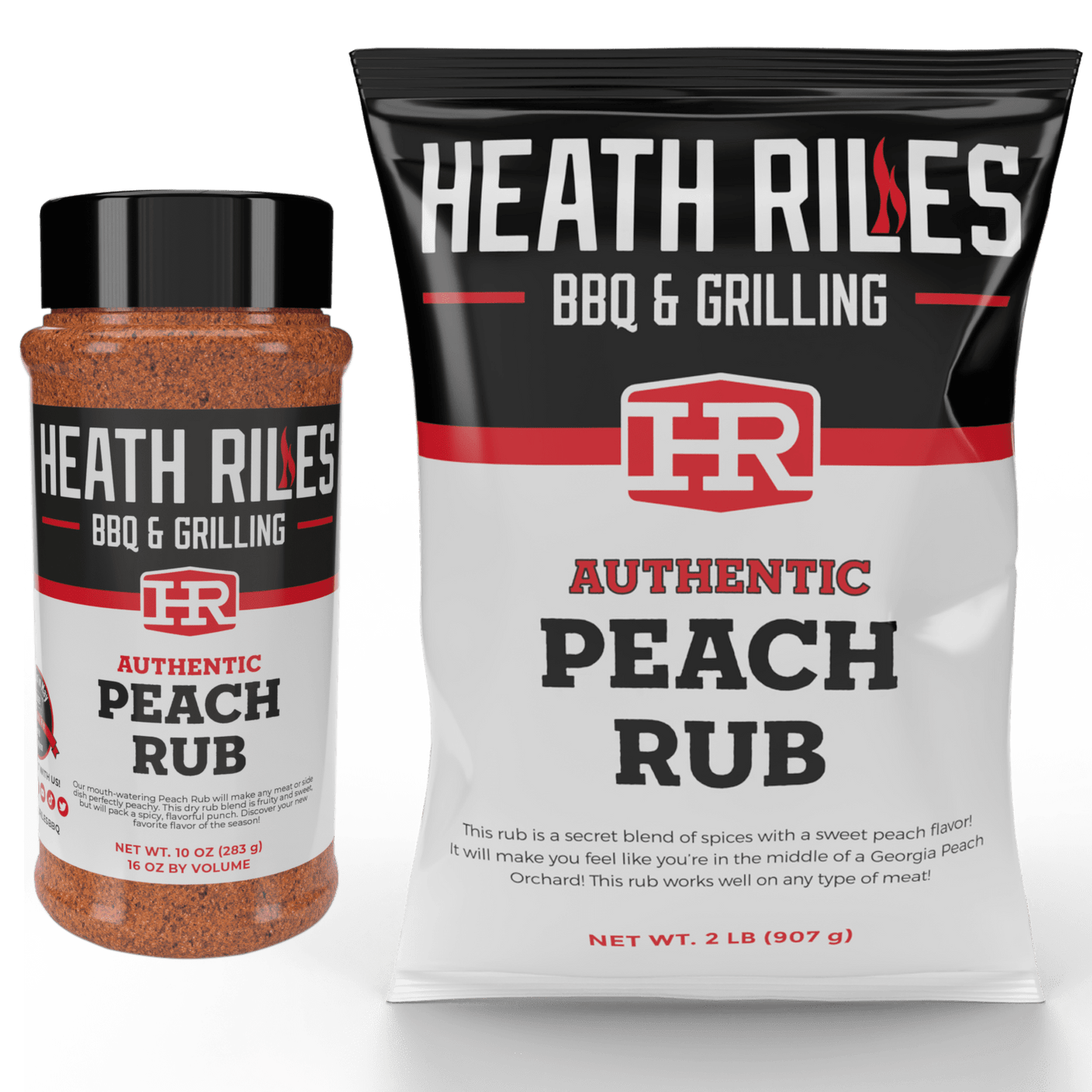 Peach Rub Shaker & 2 lb. Refill Bag Combo