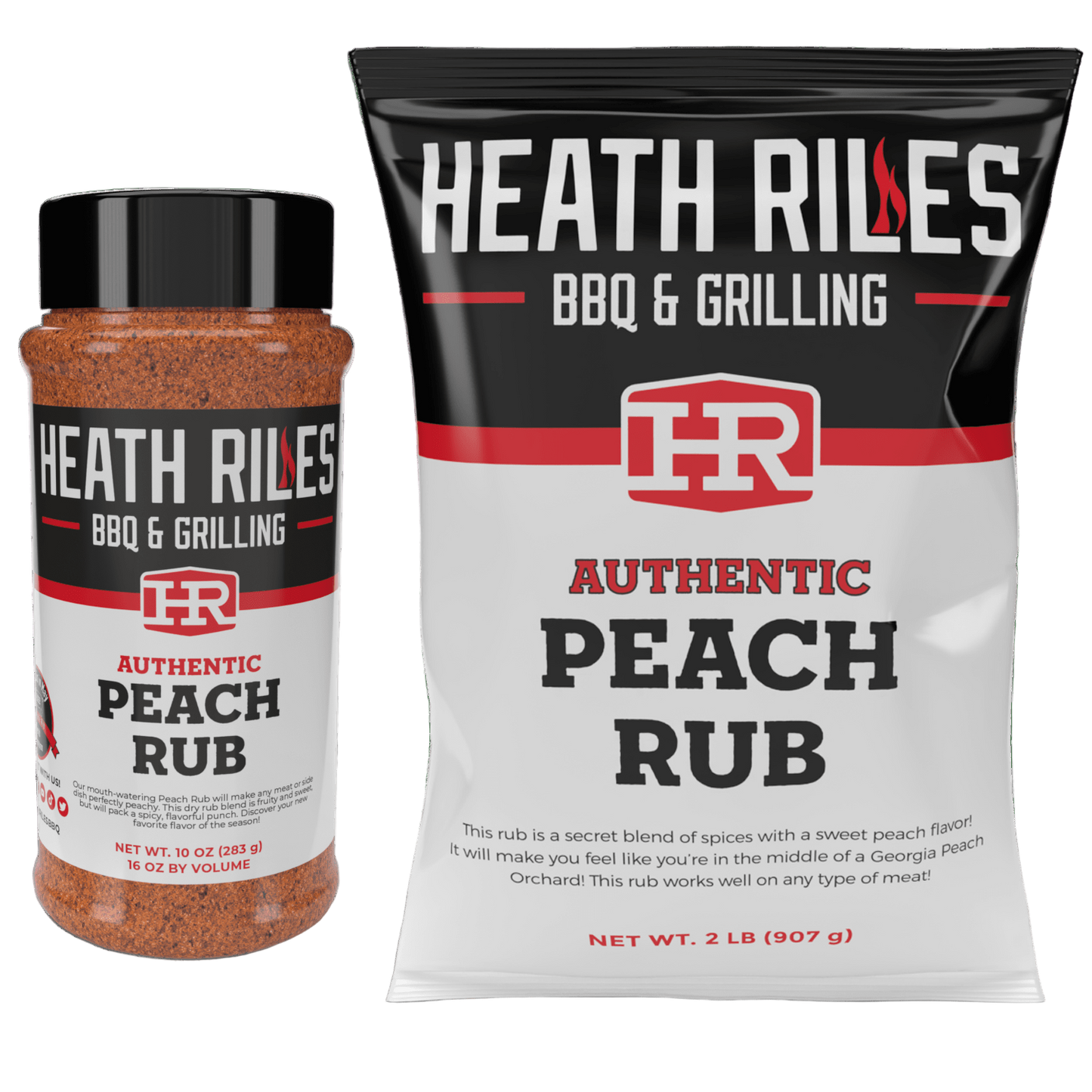 Peach Rub Shaker & 2 lb. Refill Bag Combo