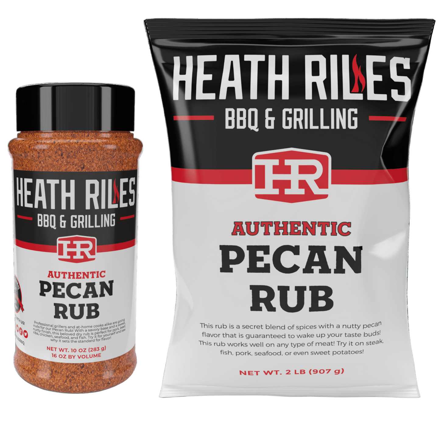 Pecan Rub Shaker & 2 lb. Refill Bag Combo