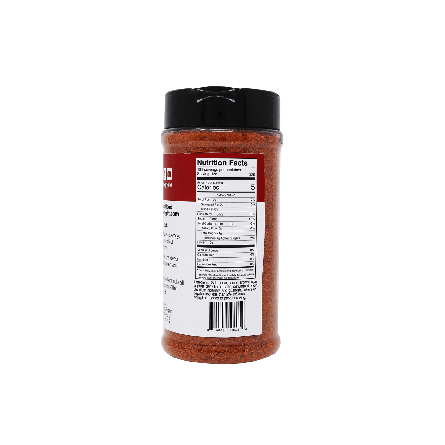 Killer Hogs Hot BBQ Rub, 16 oz. - Nutrition Facts