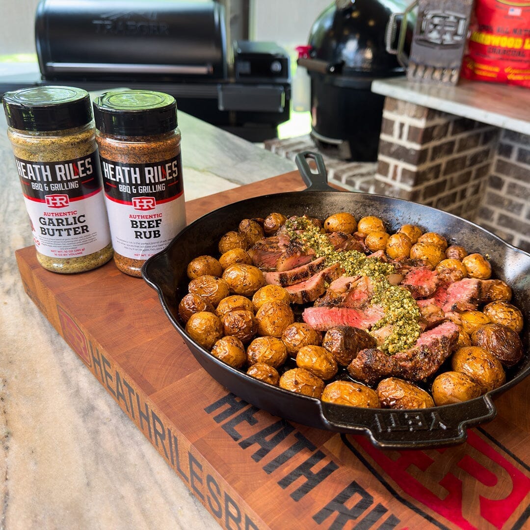 Grilled Ribeye Steak & Roasted Potatoes on the Weber Kettle Grill