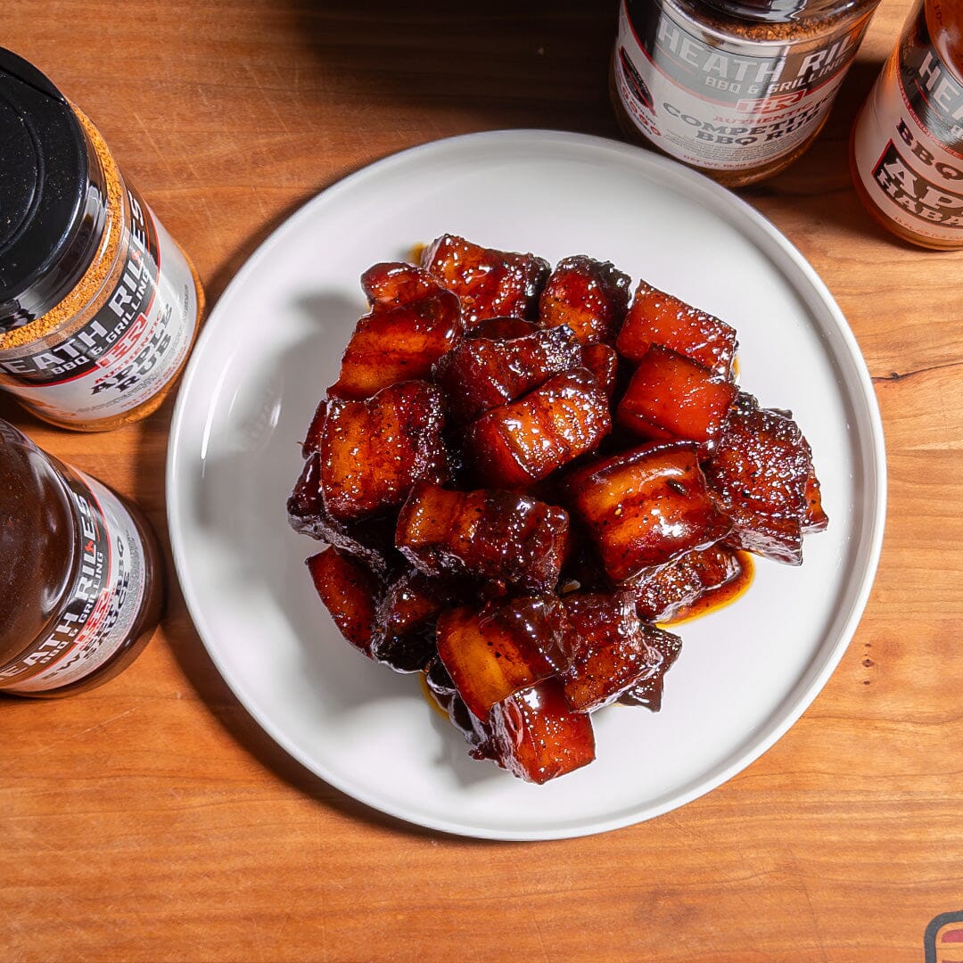 Candied Apple Pork Belly Bites on the Rectec 700