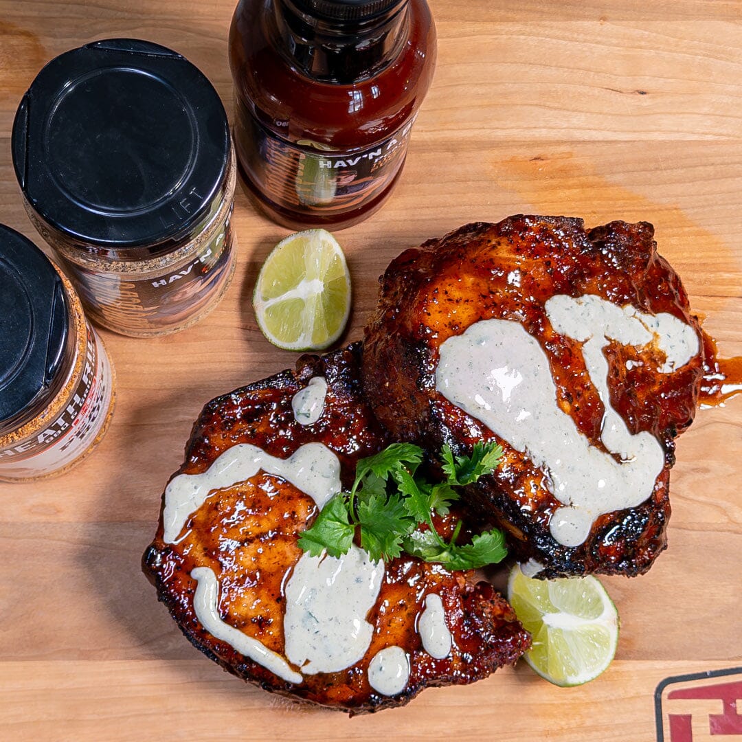 Grilled Peach Chipotle Pork Chops On The Weber