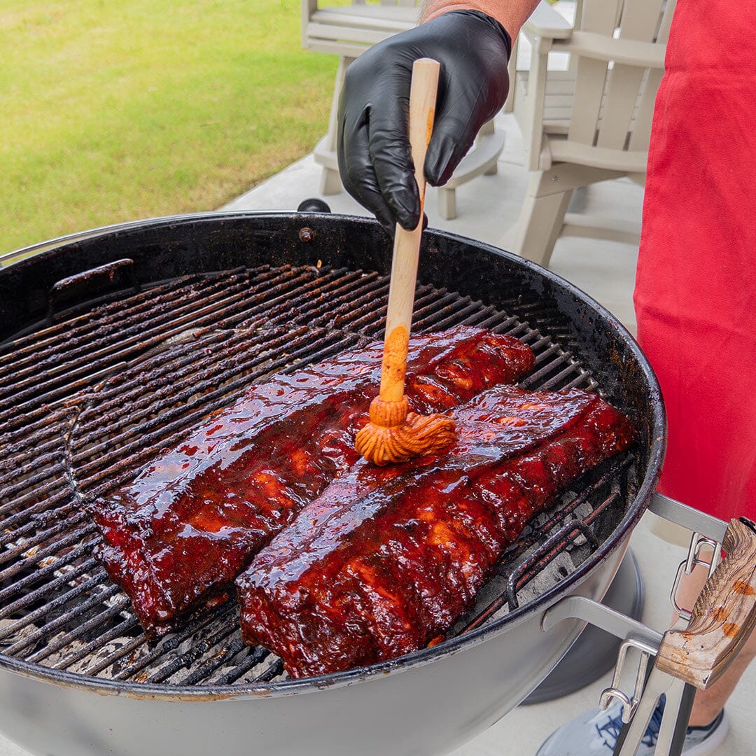 Old School Charcoal Grilled Ribs with a Beer Mop