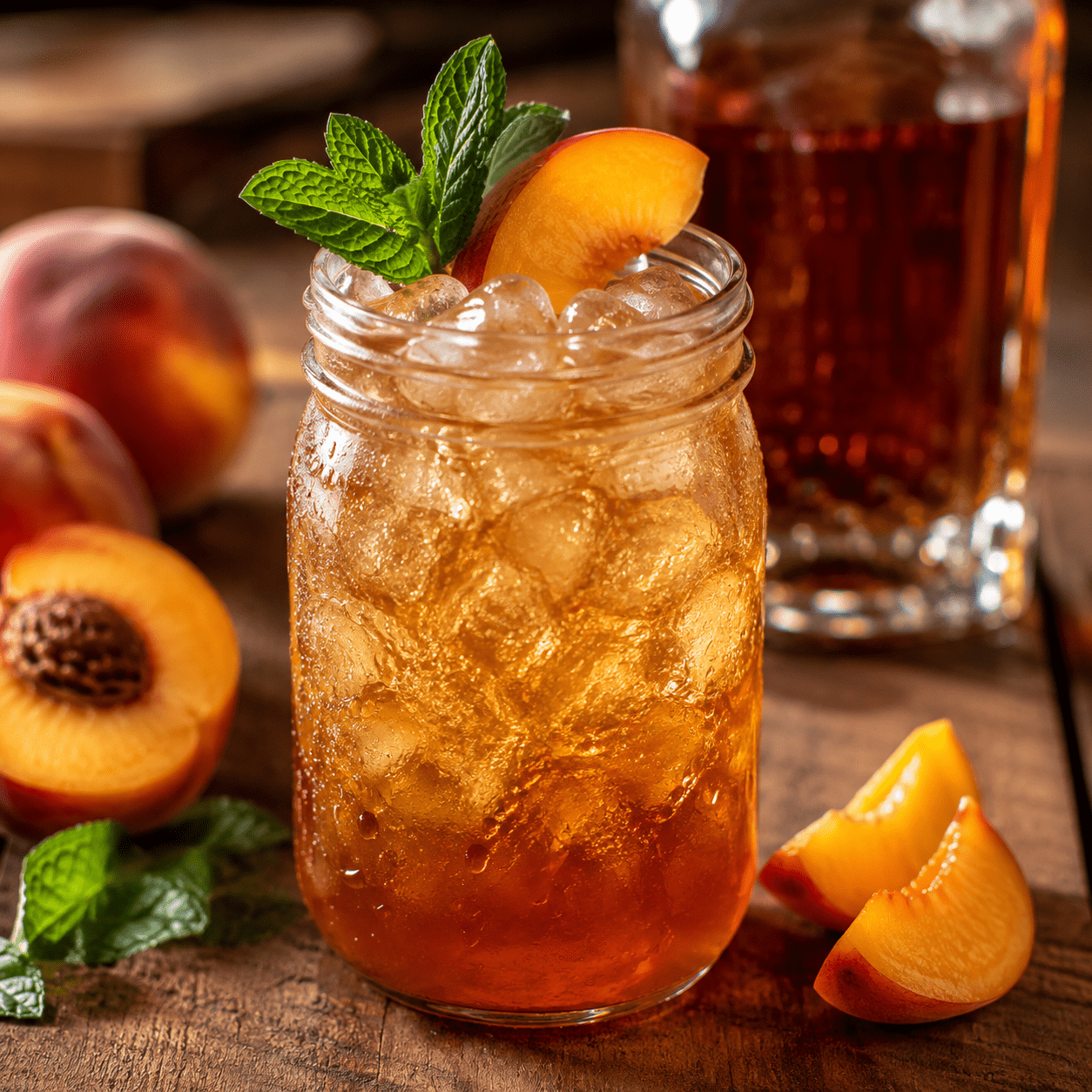 Peach Bourbon Sweet Tea Cocktail