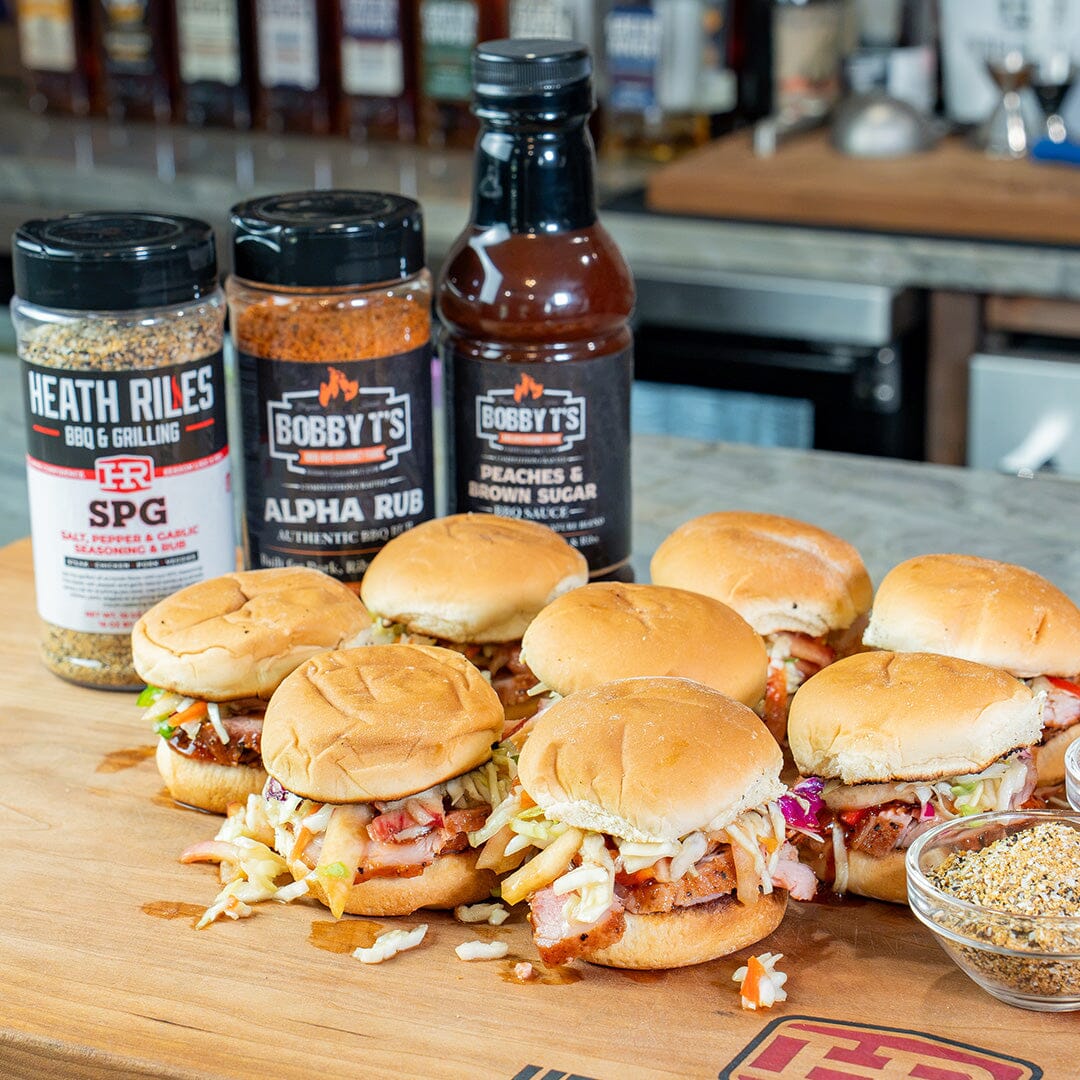 Grilled Pork Tenderloin Sliders with Peach Jalapeño Coleslaw
