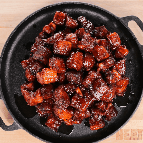 Bourbon Brown Sugar Pork Belly Burnt Ends on the Pellet Grill