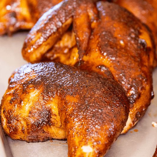 Hot Chicken Halves Recipe on the Outlaw Smoker