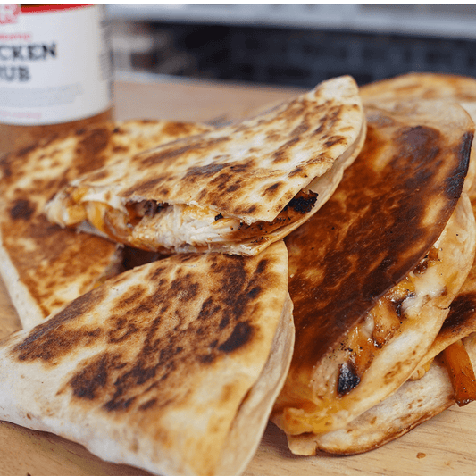 Cheesy Chicken Quesadillas on the Goldens' Cast Iron