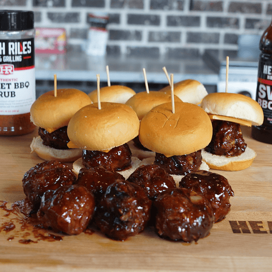 Cheesy Bacon Meatball Sliders Recipe | Goldens' Cast Iron Cooker