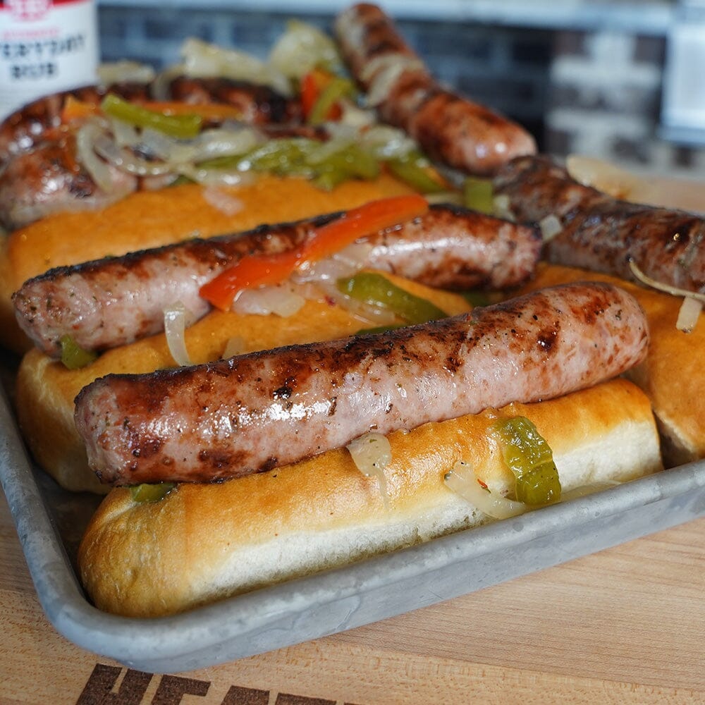 Grill Master's Delight: Sausages & Peppers on the PK Grill!
