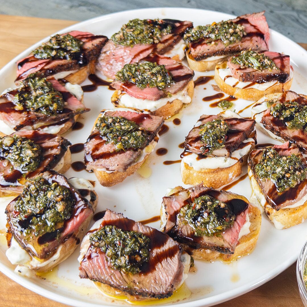 Steak Chimichurri Crostini