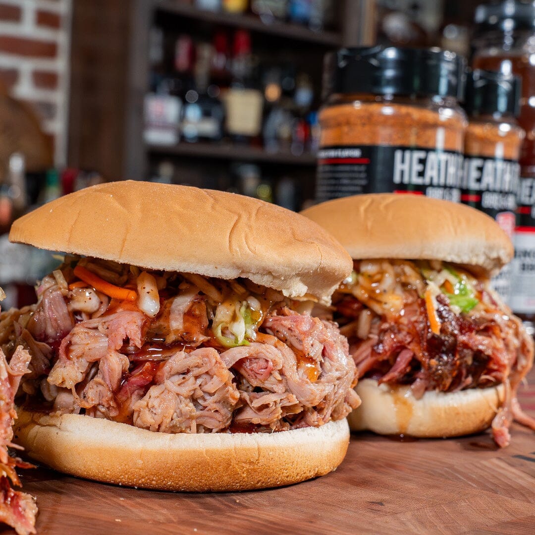 Pellet Grill Pulled Pork Sandwiches with Carolina Slaw