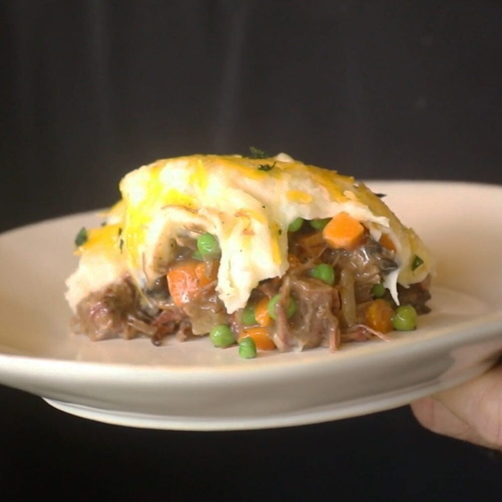 Brisket Shepherd's Pie on the Goldens' Cast Iron