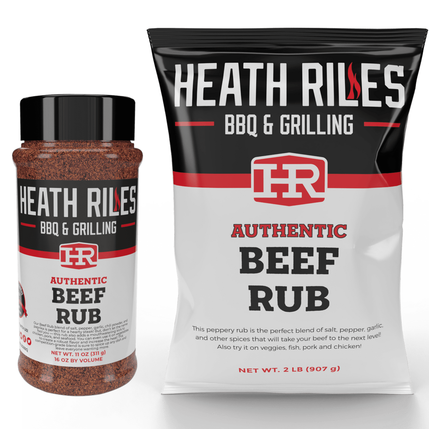 Beef Rub Shaker & 2 lb. Refill Bag Combo