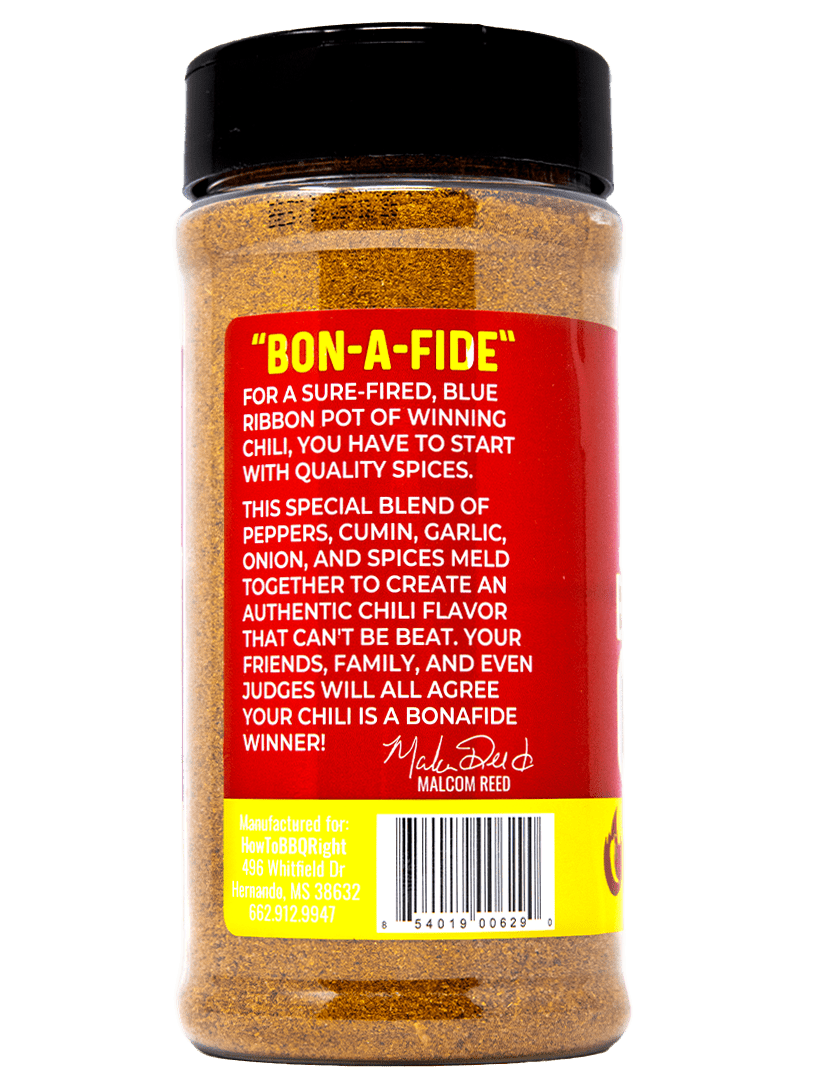 Malcom's Bonafide Chili Seasoning, 16 oz. Friends How to BBQ Right 