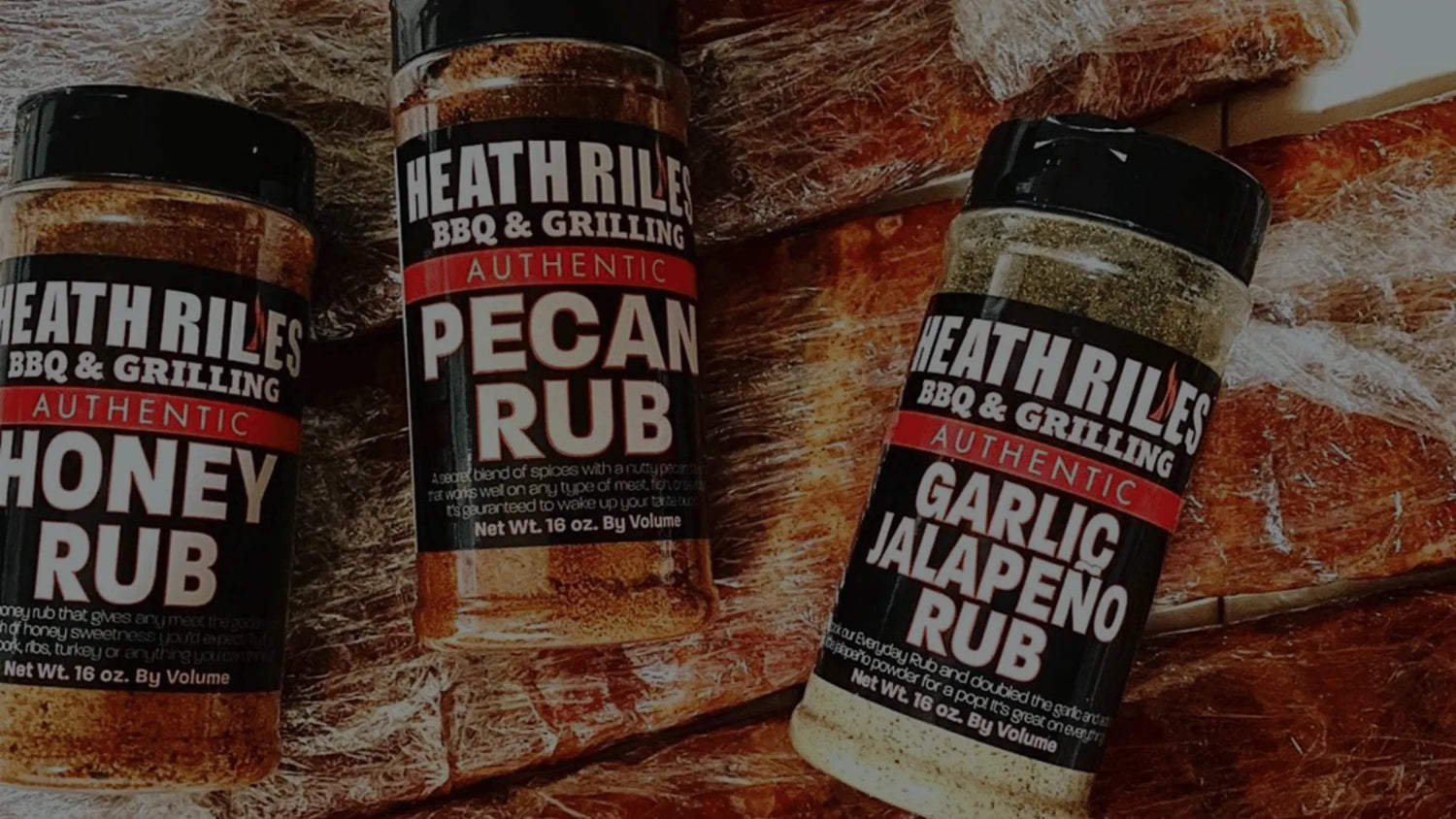 Banner with Old Label Heath Riles BBQ Shakers