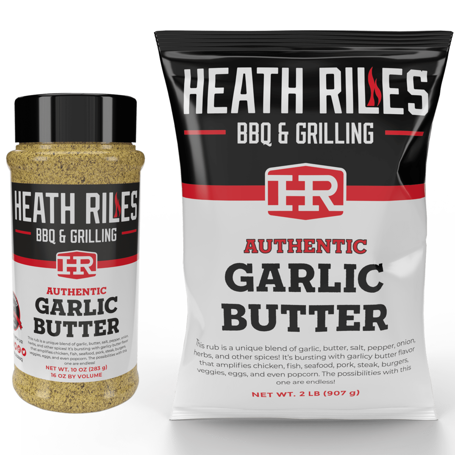 Garlic Butter Rub Shaker & 2 lb. Refill Bag Combo