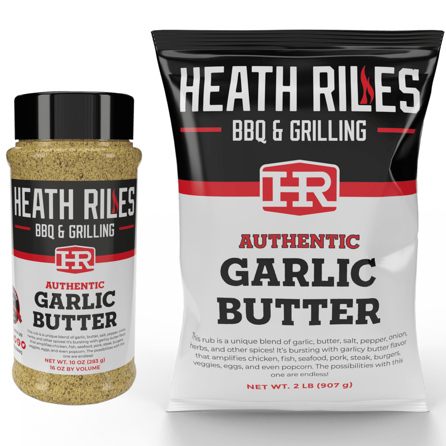 Garlic Butter Rub Shaker & 2 lb. Refill Bag Combo