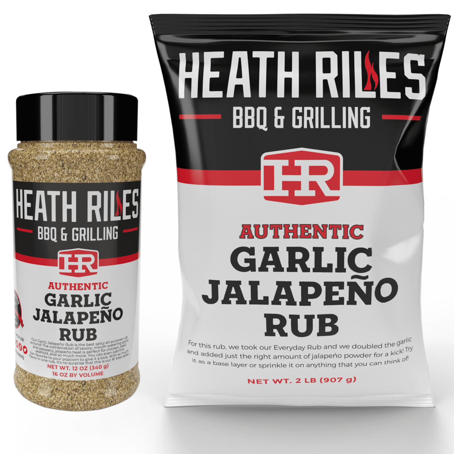 Garlic Jalapeño Rub Shaker & 2 lb. Refill Bag Combo