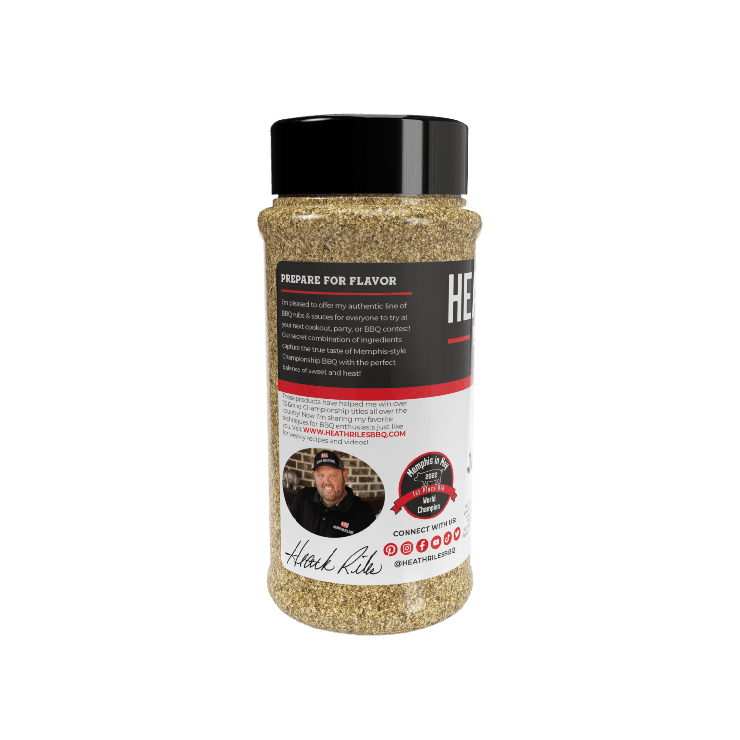 Heath Riles BBQ Garlic Jalapeño Rub Seasoning, Champion Pitmaster Recipe,  Shaker Spice Mix, 12 oz.