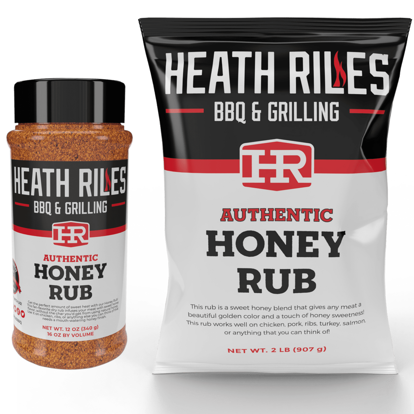 Honey Rub Shaker & 2 lb. Refill Bag Combo