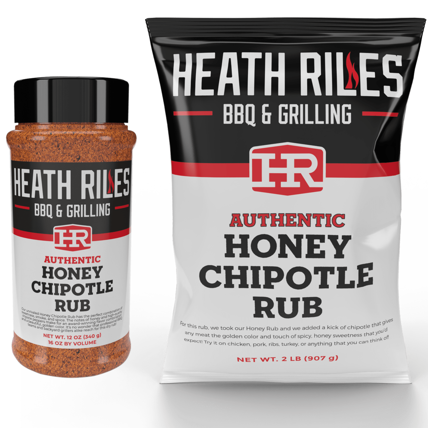 Honey Chipotle Rub Shaker & 2 lb. Refill Bag Combo