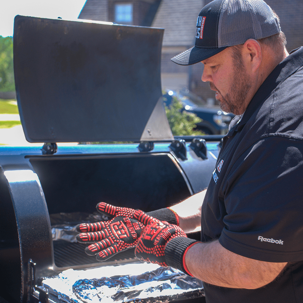 Heat Resistant BBQ Gloves - In Action
