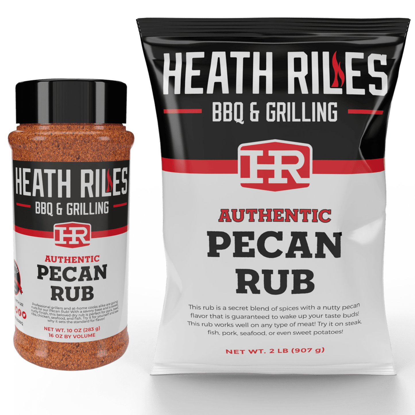 Pecan Rub Shaker & 2 lb. Refill Bag Combo