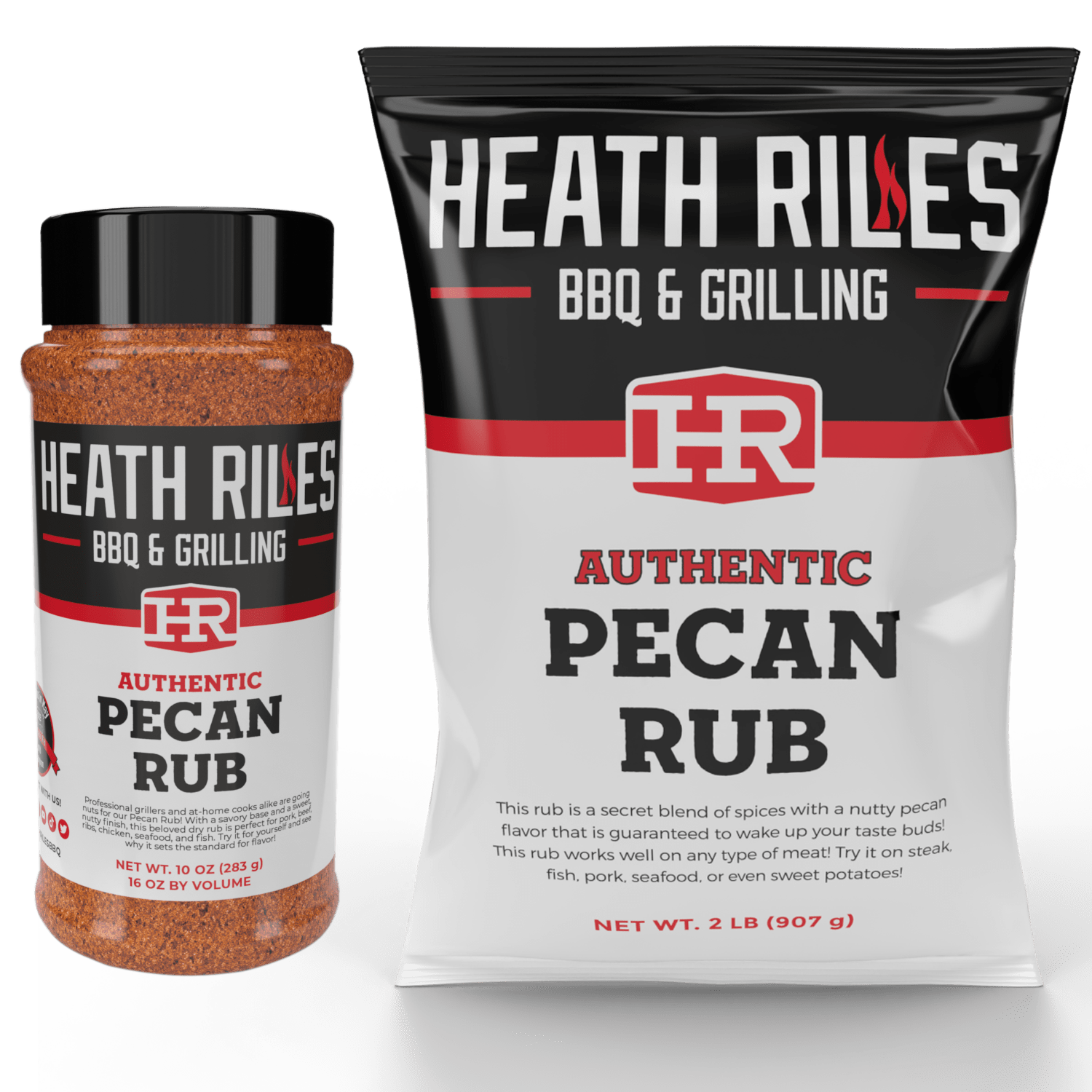 Pecan Rub Shaker & 2 lb. Refill Bag Combo