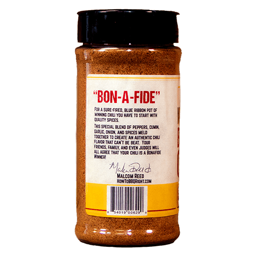 Malcom's Bonafide Chili Seasoning, 16 oz. - Side
