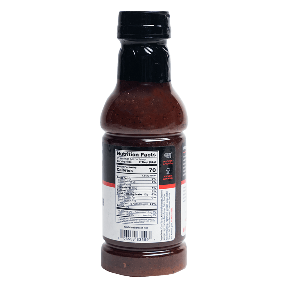 Tangy Vinegar BBQ Sauce, 6 Pack - Nutrition Facts
