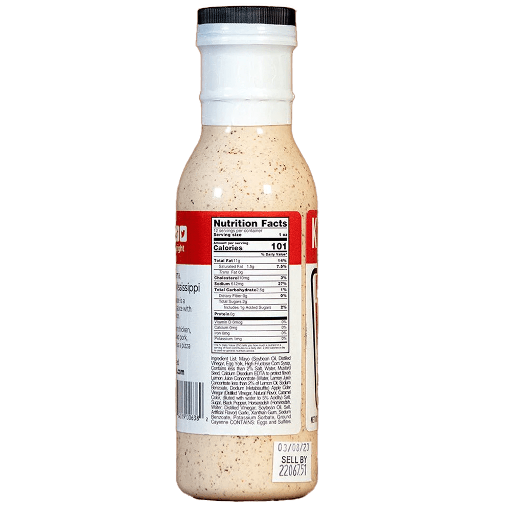 Killer Hogs Mississippi White Sauce - Nutrition Facts